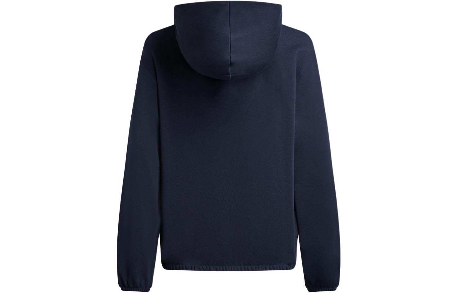 Lookbook (W) ARMANI EXCHANGE Hoodie Biru Tua dengan Rekaan Logo - Koleksi SS24. 3DYM27-YJDBZ-1593