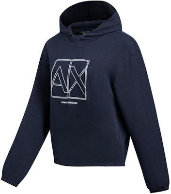 (W) ARMANI EXCHANGE Hoodie Biru Tua dengan Rekaan Logo - Koleksi SS24. 3DYM27-YJDBZ-1593 Shop (W) ARMANI EXCHANGE Hoodie Biru Tua dengan Rekaan Logo - Koleksi SS24. 3DYM27-YJDBZ-1593