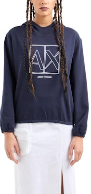 (W) ARMANI EXCHANGE Hoodie Biru Tua dengan Rekaan Logo - Koleksi SS24. 3DYM27-YJDBZ-1593 Purchase (W) ARMANI EXCHANGE Hoodie Biru Tua dengan Rekaan Logo - Koleksi SS24. 3DYM27-YJDBZ-1593