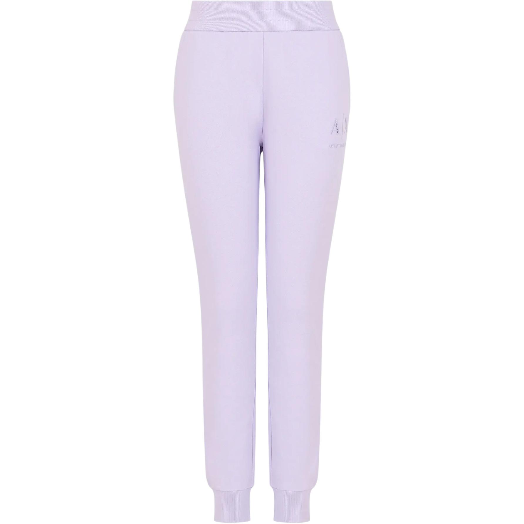 (Women) Armani Exchange  Purple Joggers SS24 with Logo Embroidery Pocket Design. 3DYP82-YJFDZ-1354