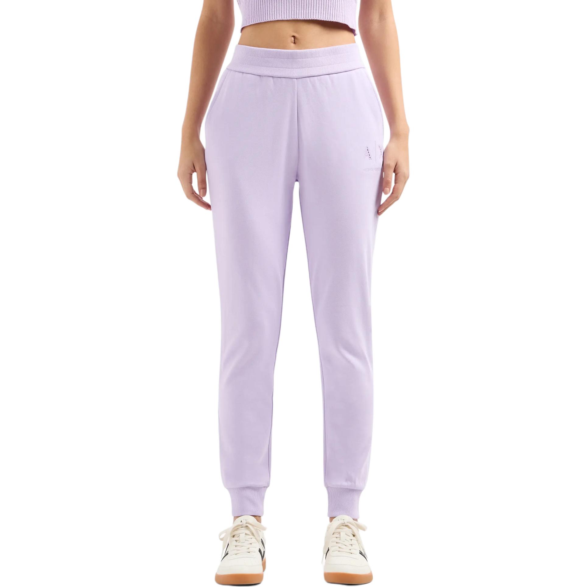 Lookbook (W) Armani Exchange 紫色運動褲 SS24 徽標刺繡口袋設計 3DYP82-YJFDZ-1354