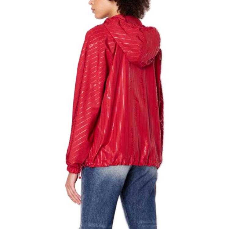 Purchase (W) Armani Exchange Jaket Hoodie Berzip Boleh Balik Corak Belang Merah 6RYB07Y-N1MZ-104PV