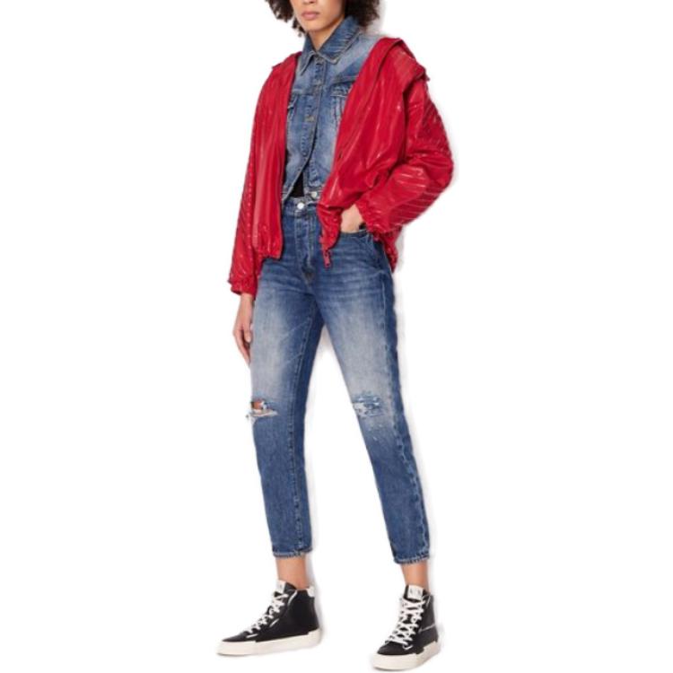 Details for (W) Armani Exchange Jaket Hoodie Berzip Boleh Balik Corak Belang Merah 6RYB07Y-N1MZ-104PV