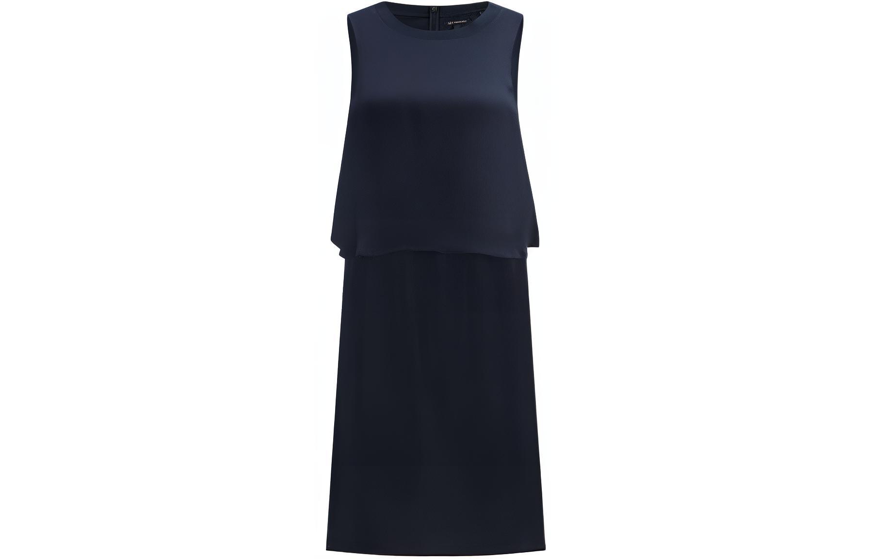 (Women) Armani Exchange  Sleeveless A-Line Logo Dress Navy Blue SS24. 3DYA06-YN7QZ-1593