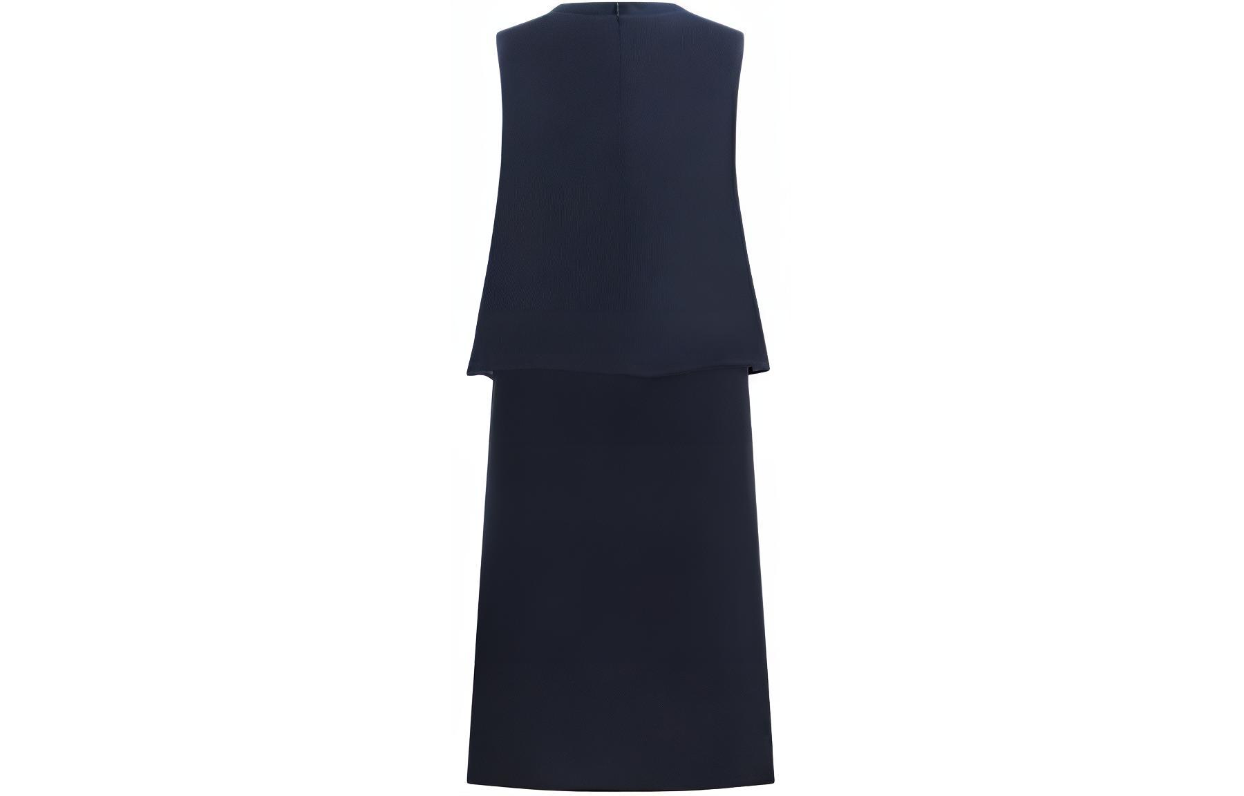 Lookbook (W) 阿玛尼AX无袖A字版型徽标连衣裙海军蓝SS24. 3DYA06-YN7QZ-1593