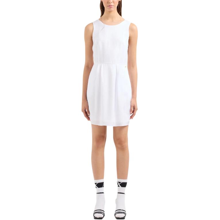 Lookbook (W) 阿玛尼Exchange无袖白色连衣裙背部拉链款SS24. 3DYA66-YN9RZ-1000