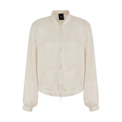 (Women) ARMANI EXCHANGE Solid Color Zip-Up Long Sleeve Jacket SS24 3DYB19-YNUUZ-1787
