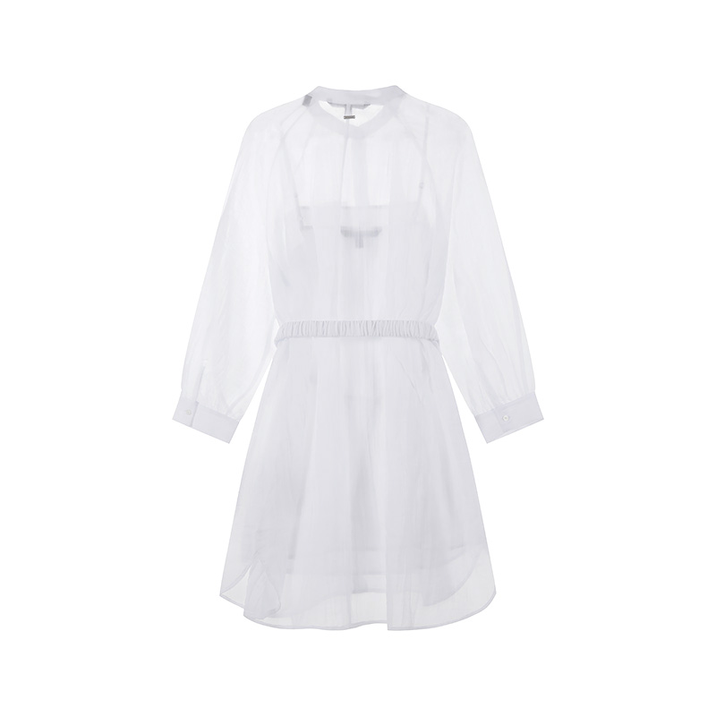 Lookbook (W) 阿玛尼AX白色长袖衬衫连衣裙 3RYA13-YN3KZ-1000