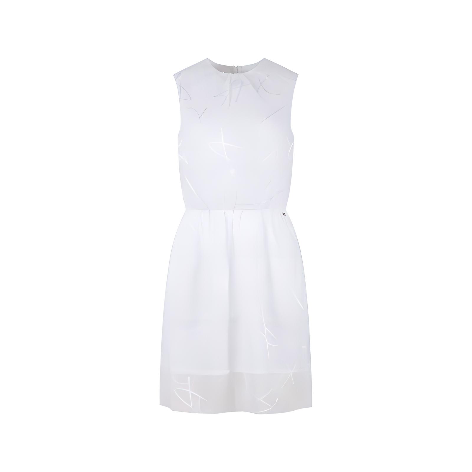 (Women) ARMANI EXCHANGE  White Sleeveless Logo Jacquard Midi Dress 3RYA27-YN2KZ-1000