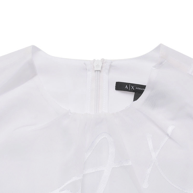 Purchase (W) 阿玛尼AX 白色无袖标志提花中长连衣裙 3RYA27-YN2KZ-1000