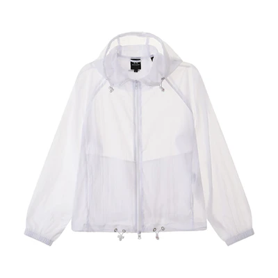 (Women) ARMANI EXCHANGE White Zip-Up Hoodie Jacket SS24 3DYB62-YN8TZ-1000