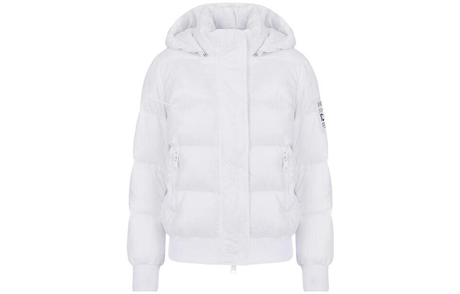 Order (W) ARMANI EXCHANGE AE FW22 Jaket Putih Solid dengan Cetakan Huruf 8NYB40-YNYNZ-11100