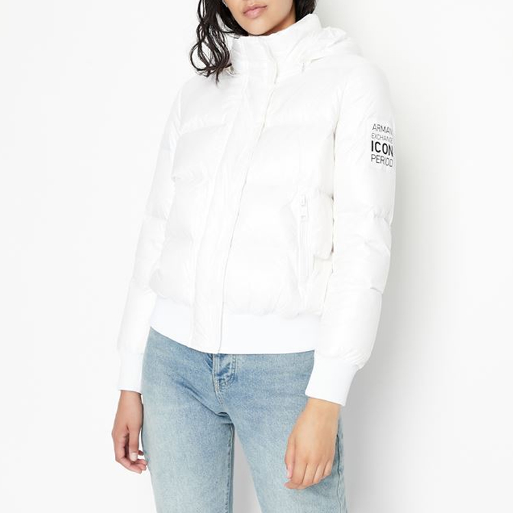 Details for (W) ARMANI EXCHANGE AE FW22 Jaket Putih Solid dengan Cetakan Huruf 8NYB40-YNYNZ-11100