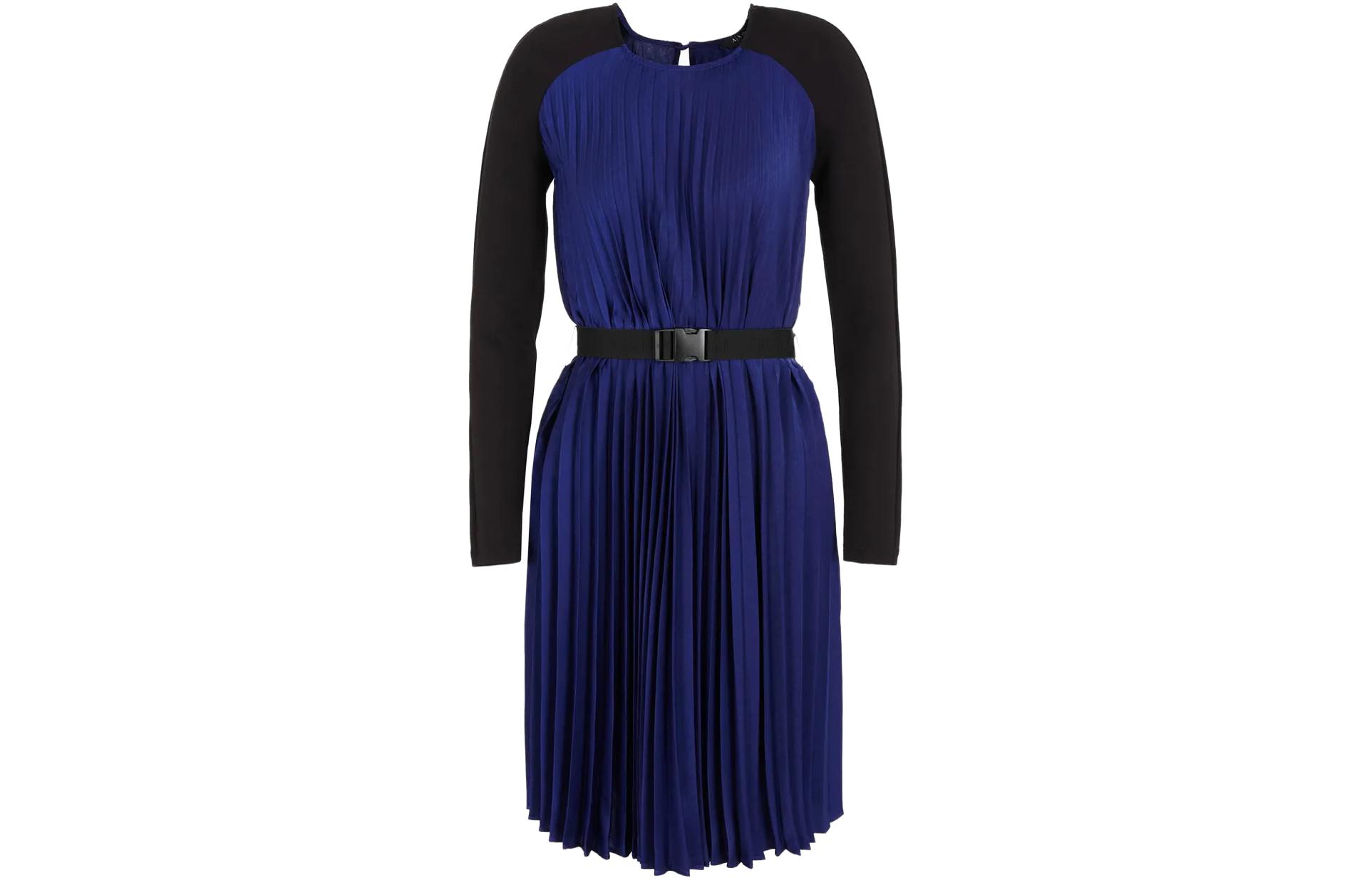 Order (W) ARMANI EXCHANGE AE FW23 女款百褶長袖綁帶連衣裙。 6RYA75-YN6PZ-1200