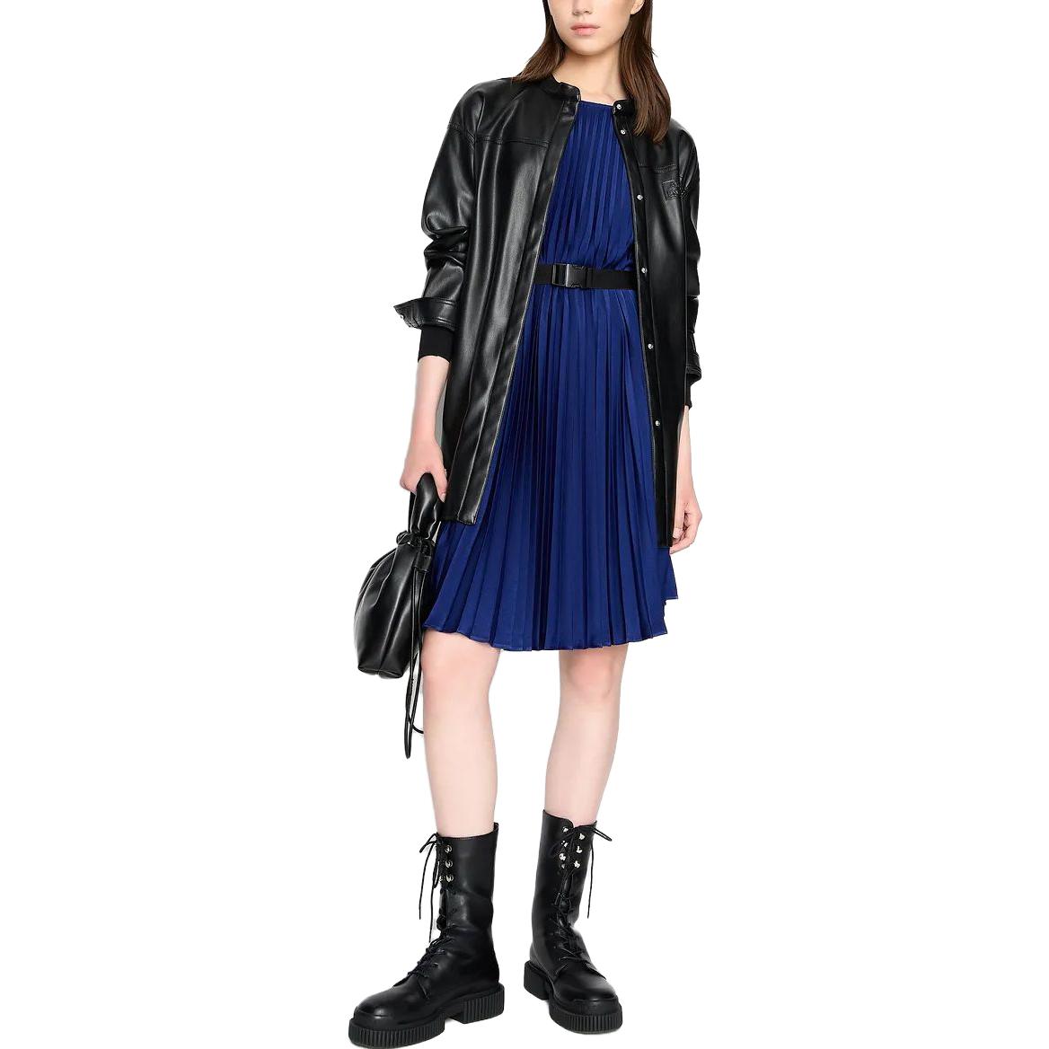 Lookbook (W) ARMANI EXCHANGE AE FW23 女款百褶長袖綁帶連衣裙。 6RYA75-YN6PZ-1200