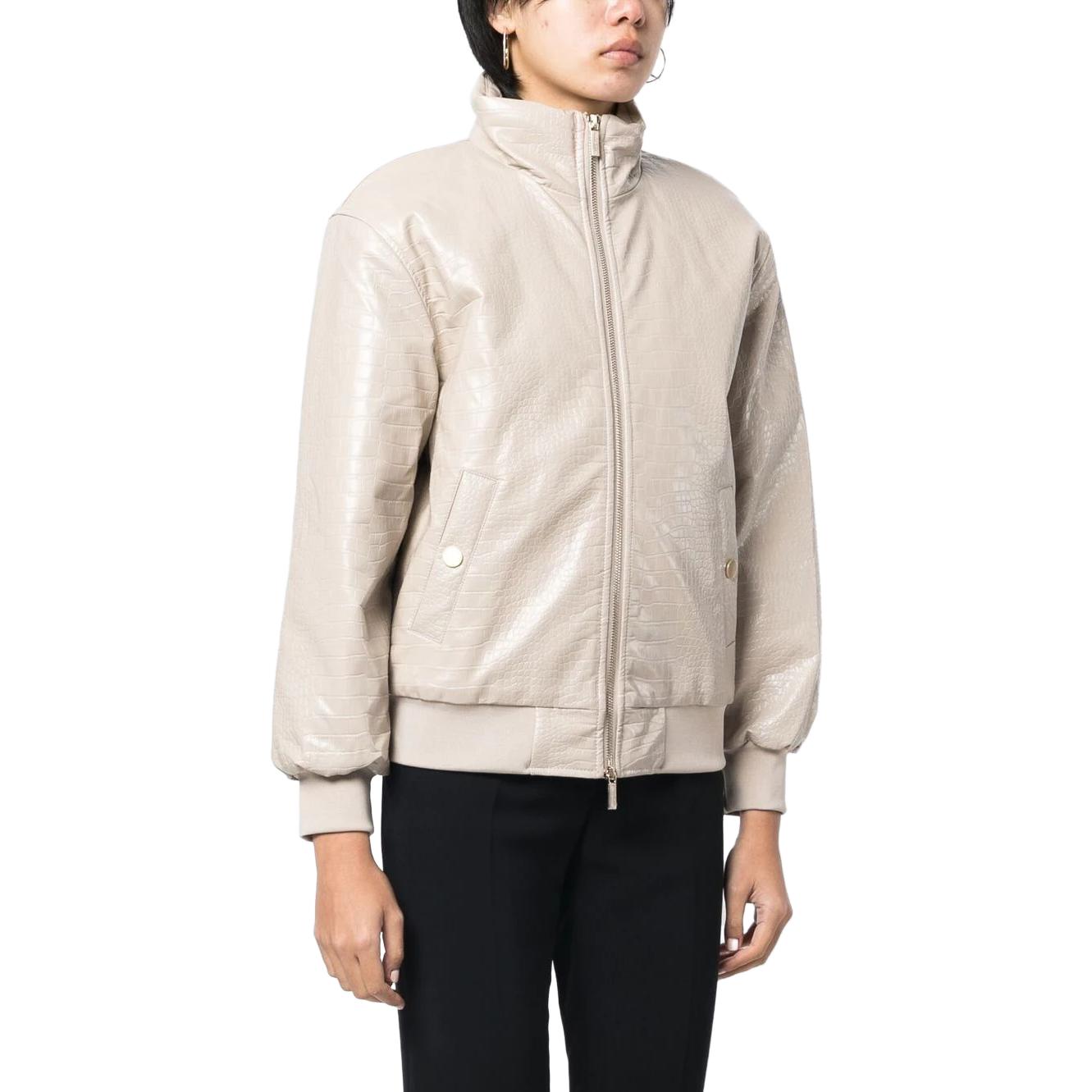 (Women) Armani Exchange AE SS23 Embossed Solid Bomber Jacket Women’s Light Beige 6LYB09-YN4HZ-1768 圖 5