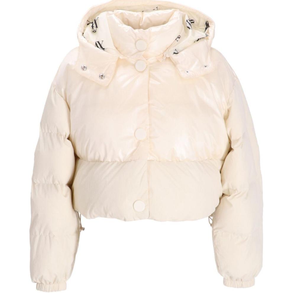 (Women) Armani Exchange Beige Short Casual Jacket with Detachable Hood FW24 6DYB06-YN1UZ-BEIGE