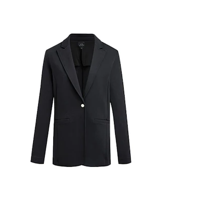 (Women) Armani Exchange Black Slim Fit Single-Button Blazer Long Sleeve Jacket 6HYG70-YJ3BZ-1200