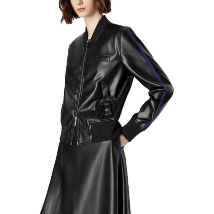 Sizing (W) Armani Exchange 黑色純色拉鍊長袖短款外套 6RYB62-YN8PZ-1200