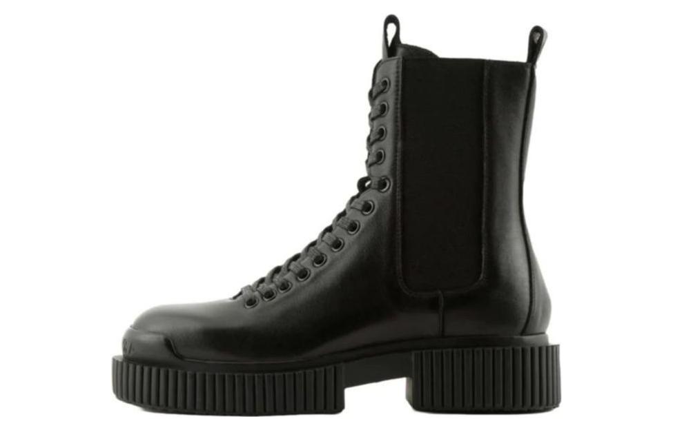 (W) Armani Exchange Chelsea Boot 'Black Leather'
