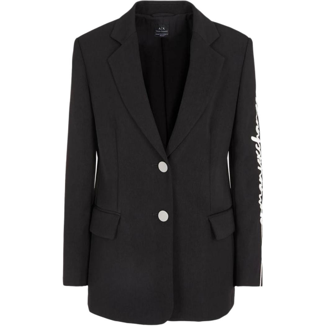 (Women) Armani Exchange FW23  Logo Embroidered Single-Breasted Blazer. 6RYG05-YN4LZ-11200