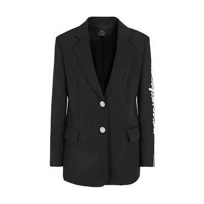(Women) Armani Exchange FW23 Logo Embroidered Single-Breasted Blazer. 6RYG05-YN4LZ-11200
