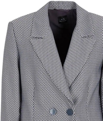 (W) ARMANI EXCHANGE FW23 Blazer Biru Tua Plaid Double-Breasted. 6RYG22-YN6MZ-25ES Sizing (W) ARMANI EXCHANGE FW23 Blazer Biru Tua Plaid Double-Breasted. 6RYG22-YN6MZ-25ES