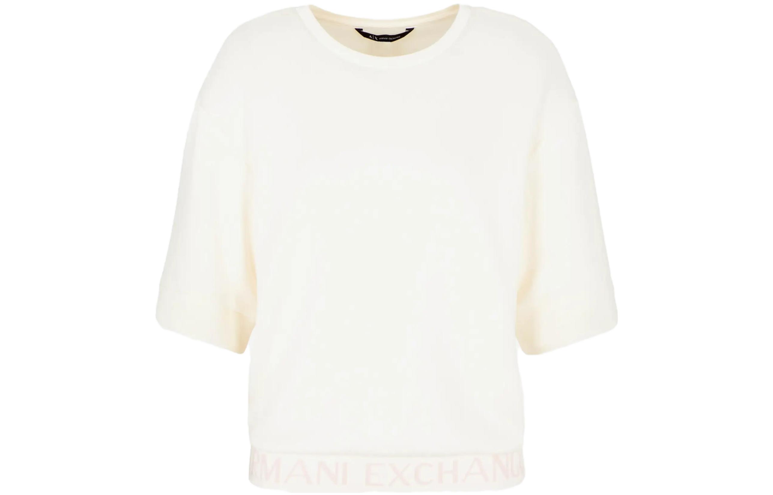 (Women) Armani Exchange FW23 Logo Graphic Half-Sleeve Sweatshirt for Women 6RYM81-YJEGZ-1130