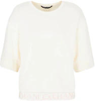 (Women) Armani Exchange FW23 Logo Graphic Half-Sleeve Sweatshirt for Women 6RYM81-YJEGZ-1130 (Women) Armani Exchange FW23 Logo Graphic Half-Sleeve Sweatshirt for Women 6RYM81-YJEGZ-1130