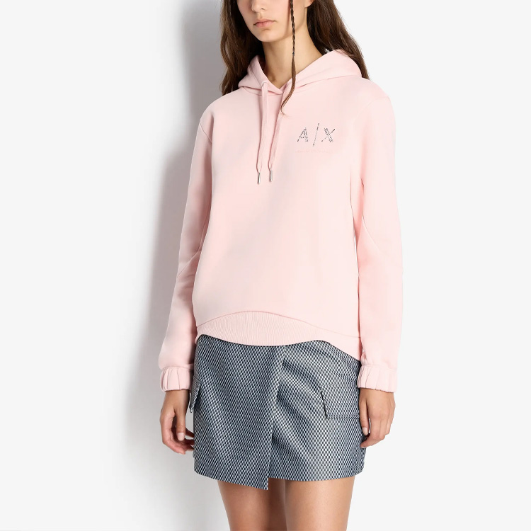 Lookbook (W) Armani Exchange FW23 粉色標誌印花連帽長袖休閒衛衣 6RYM24-YJEFZ-7415