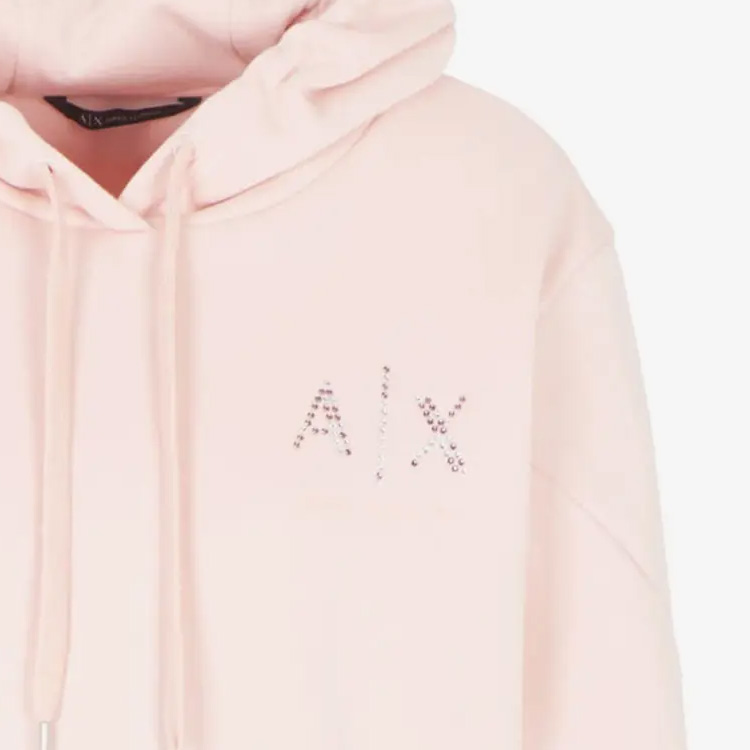 Sizing (W) Armani Exchange FW23 粉色標誌印花連帽長袖休閒衛衣 6RYM24-YJEFZ-7415
