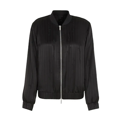(Women) Armani Exchange FW23 Solid Color Zip-Up Jacket Black 6RYB10-YN2KZ-02EL
