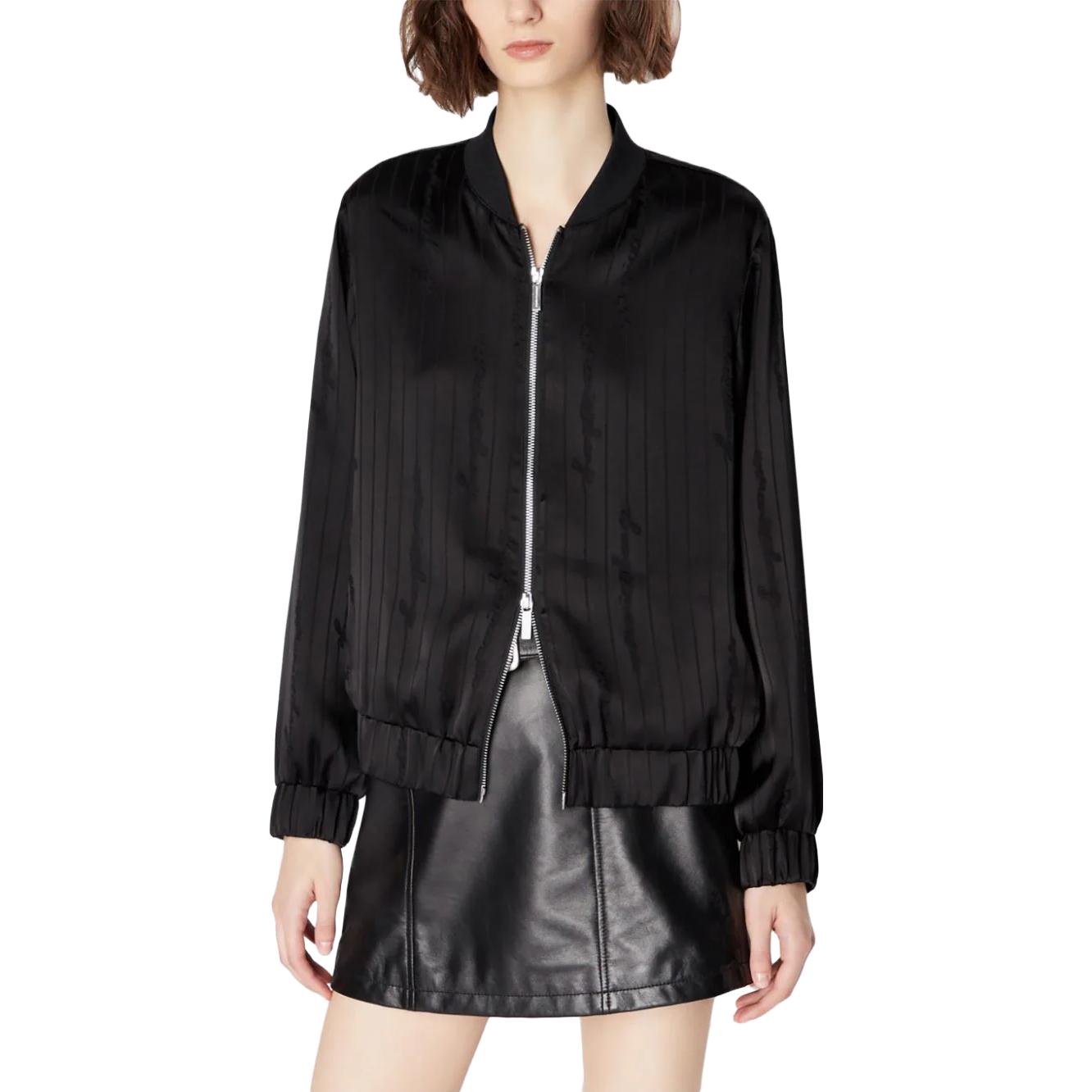 Lookbook (Women) Armani Exchange FW23 Solid Color Zip-Up Jacket Black 6RYB10-YN2KZ-02EL