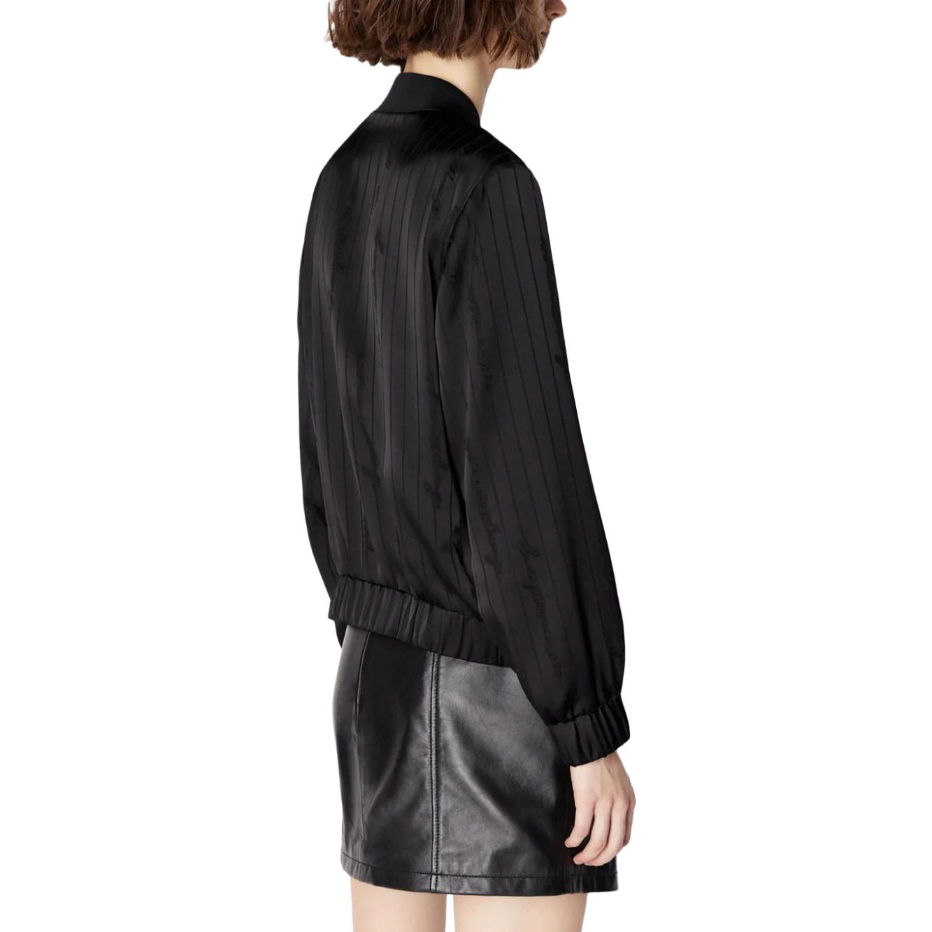 Shop (Women) Armani Exchange FW23 Solid Color Zip-Up Jacket Black 6RYB10-YN2KZ-02EL