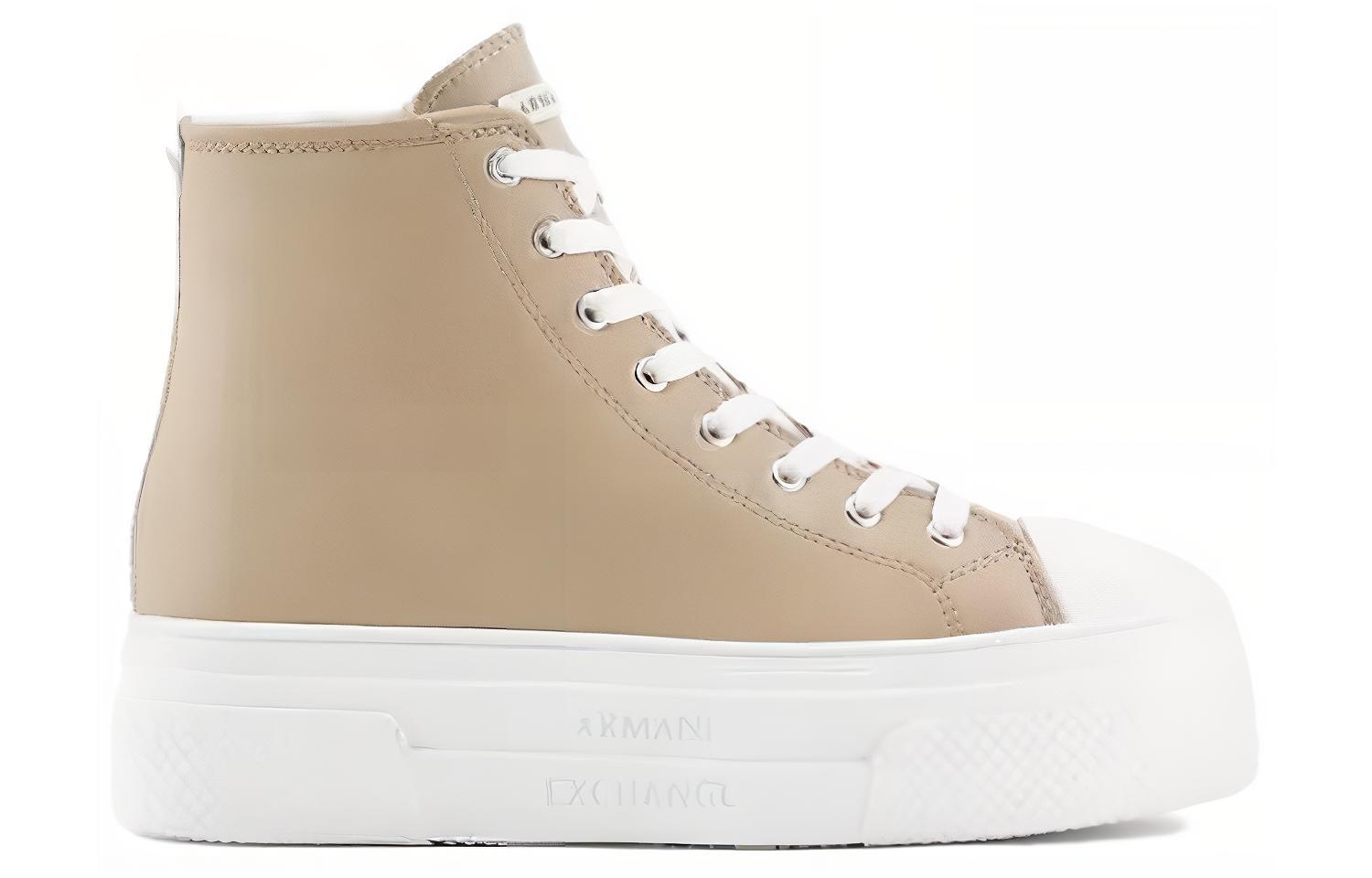 (W) Armani Exchange High-Top Sneaker 'Light Brown Leather' 圖 2