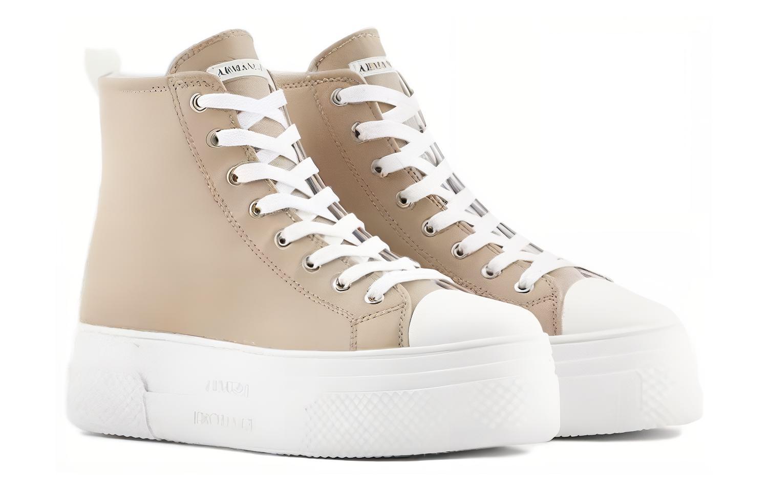 (W) Armani Exchange High-Top Sneaker 'Light Brown Leather' 圖 3