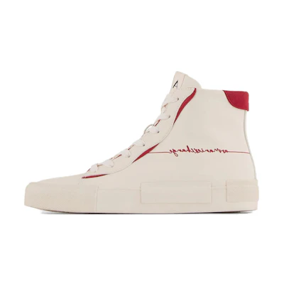 (W) Armani Exchange High-Top Sneaker 'White Red'