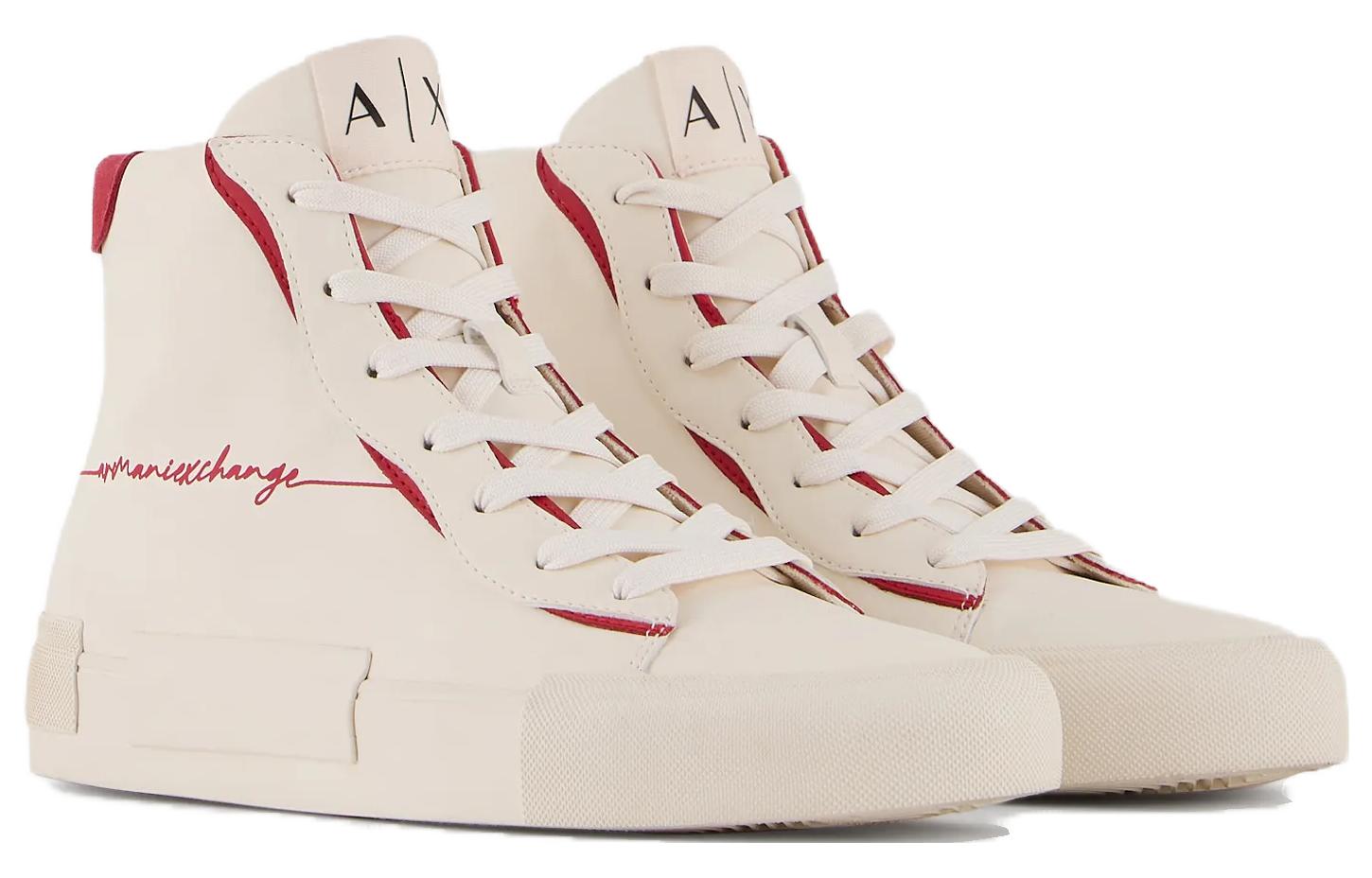 (W) Armani Exchange High-Top Sneaker 'White Red' 圖 3