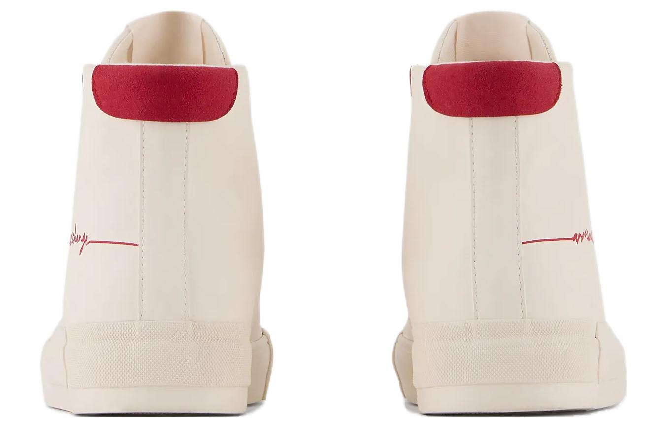 (W) Armani Exchange High-Top Sneaker 'White Red' 圖 4