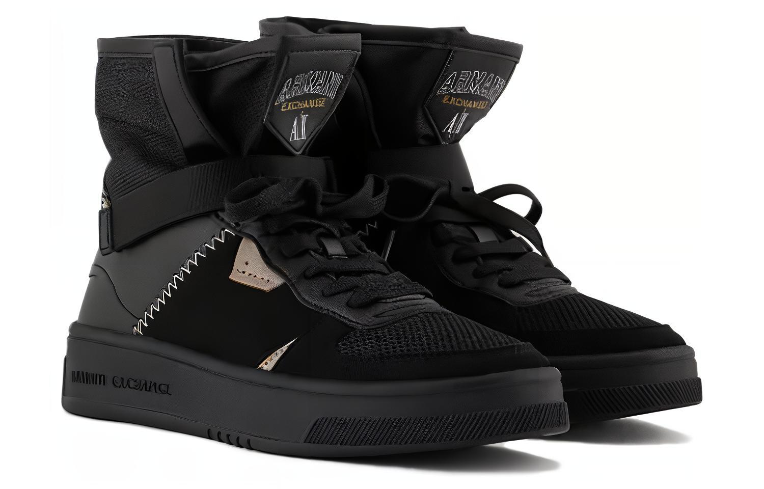 (W) Armani Exchange High-Top Sneakers 'Black Mesh' 圖 3