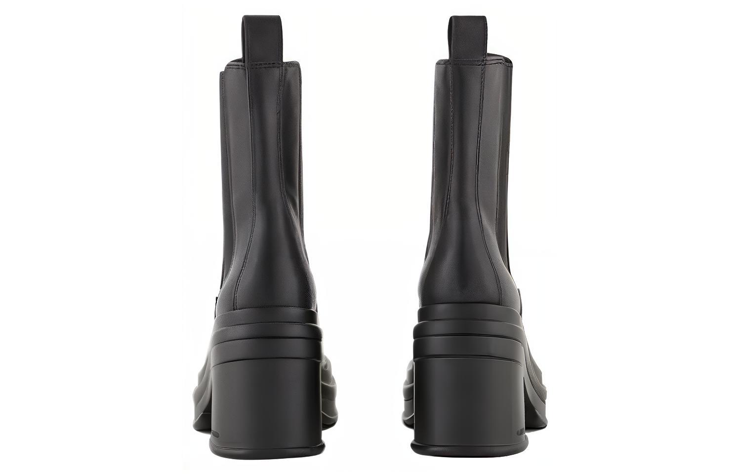 (W) Armani Exchange Leather Chelsea Boots 'Black' 圖 4