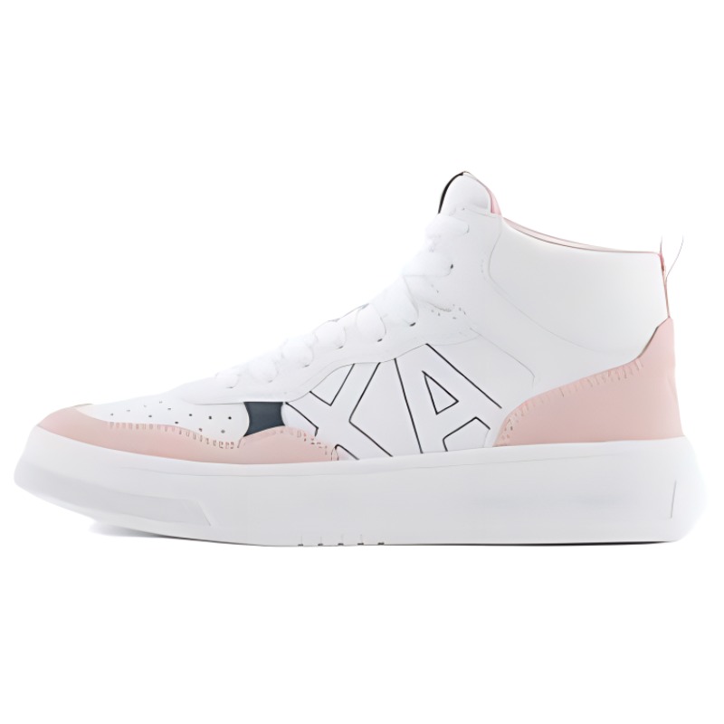 Buy (W) 阿玛尼交流粉色皮革高帮运动鞋 XDZ024XV5791S929