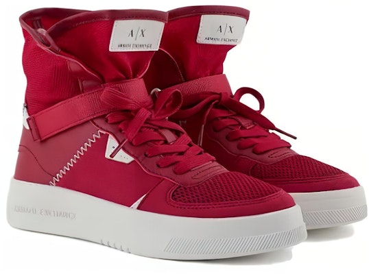 (Women) Armani Exchange Leather High-Top Sneakers 'Red' XDZ031XV7291K621 Lookbook (Women) Armani Exchange Leather High-Top Sneakers 'Red' XDZ031XV7291K621