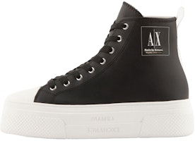 (Women) Armani Exchange Leather High-Top Lace-Up 'Black Fashion' XDZ025XV694100002 (Women) Armani Exchange Leather High-Top Lace-Up 'Black Fashion' XDZ025XV694100002