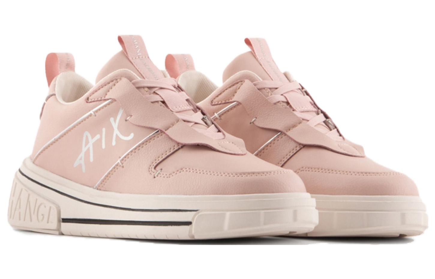 (W) Armani Exchange Leather Lace-Up Low-Top Sneaker 'Pink Print' 圖 3