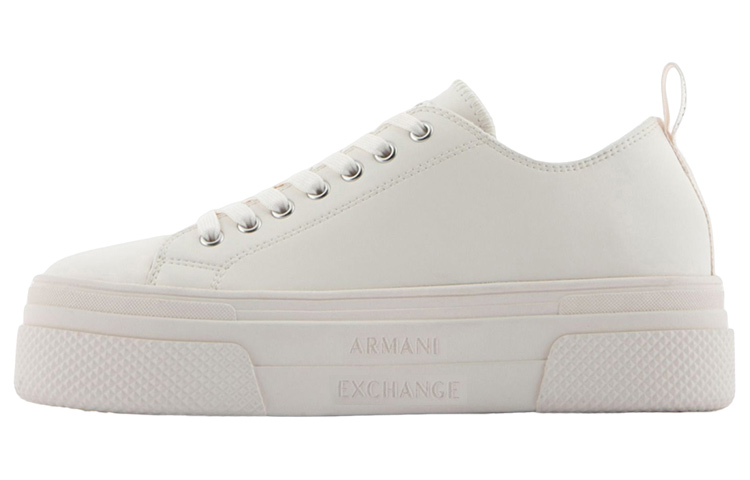 (W) Armani Exchange Leather Lace-up Low Top 'White Fashion'