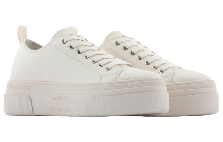 (W) Armani Exchange Leather Lace-up Low Top 'White Fashion' 圖 3