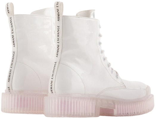 (Women) Armani Exchange Leather Lace-Up Round-Toe Boots 'White' XDM007XV6381S267 Shop (Women) Armani Exchange Leather Lace-Up Round-Toe Boots 'White' XDM007XV6381S267