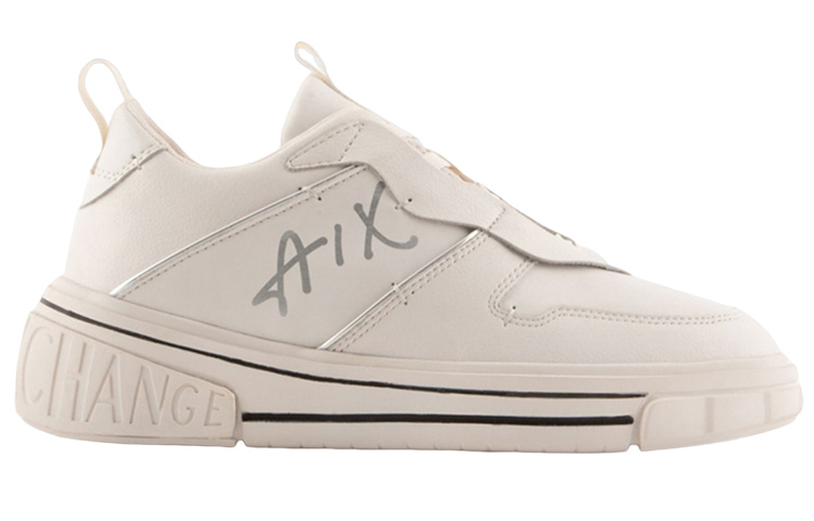 (W) Armani Exchange Leather Low-Top 'Beige' 圖 2