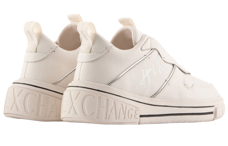 (W) Armani Exchange Leather Low-Top 'Beige' 圖 4